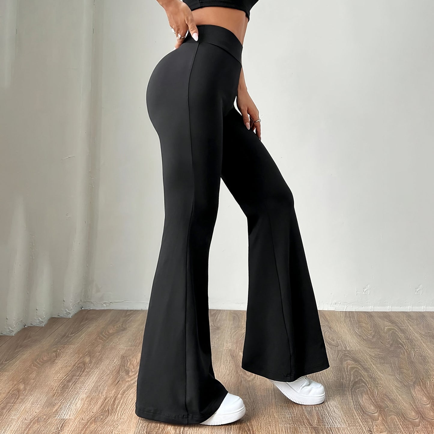 Women's Casual High Waist Hip Lift Bootcut Trousers