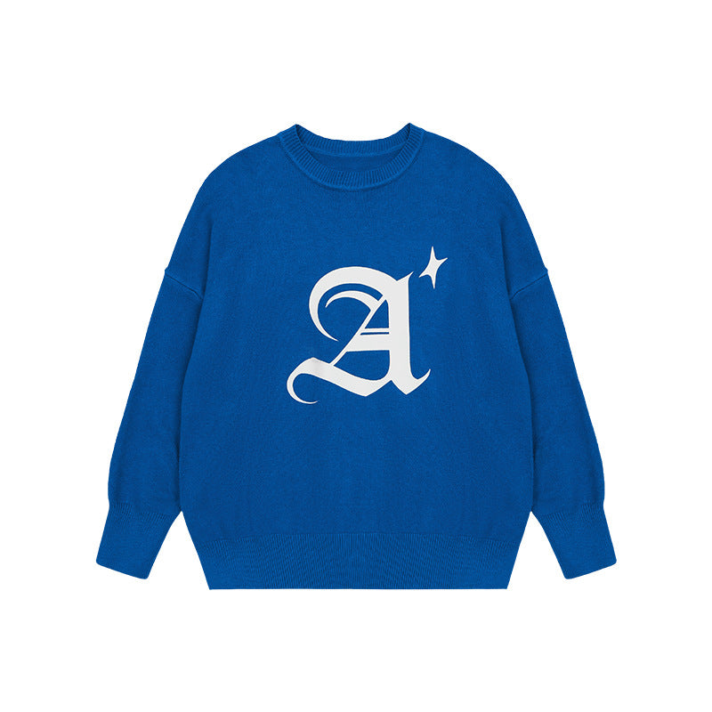Printed Round Neck With Low Sense Sweater
