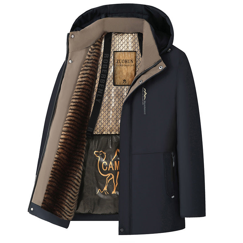 Men's Thermal Cotton Jacket With Detachable Hood