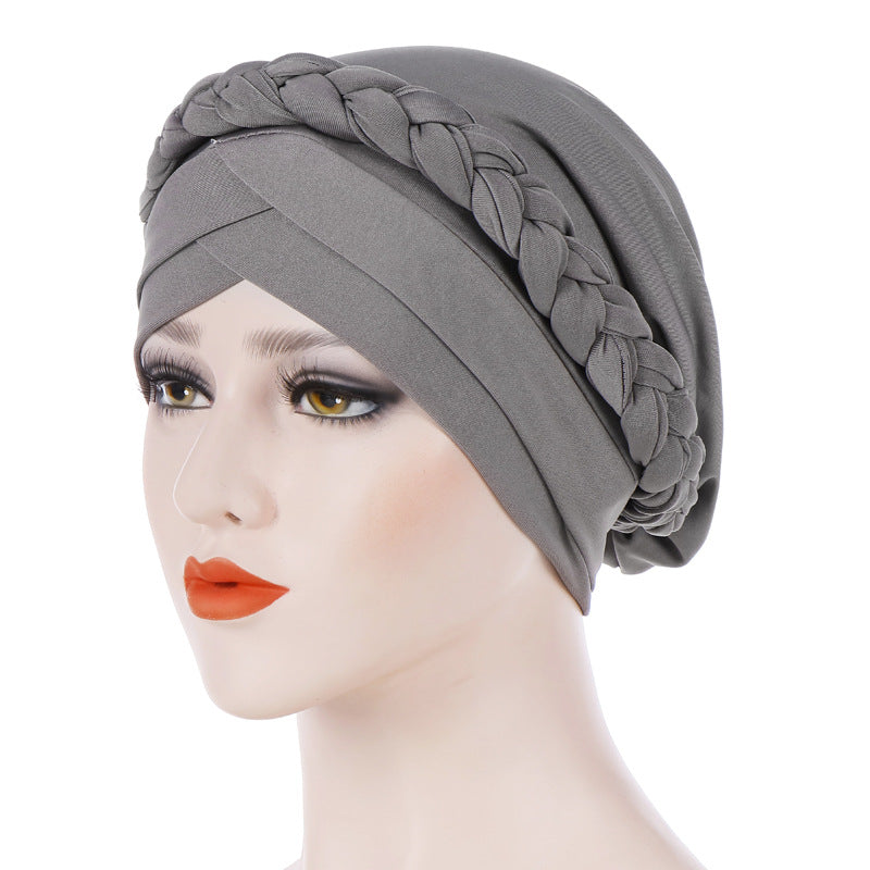 Monochrome Braided Baotou Hat Milk Silk India