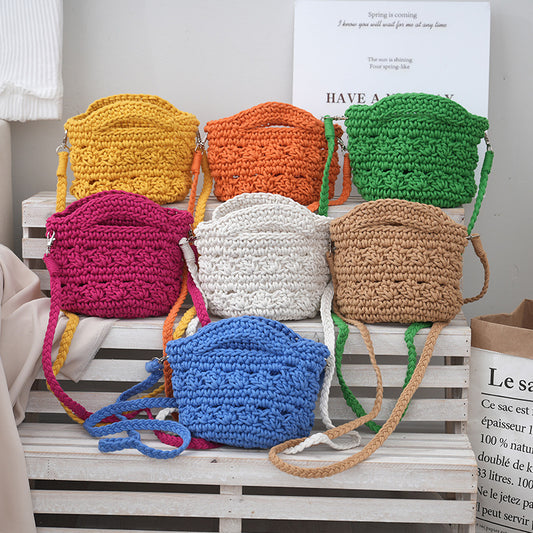 Women's Versatile Cotton Rope Woven Shoulder Bag
