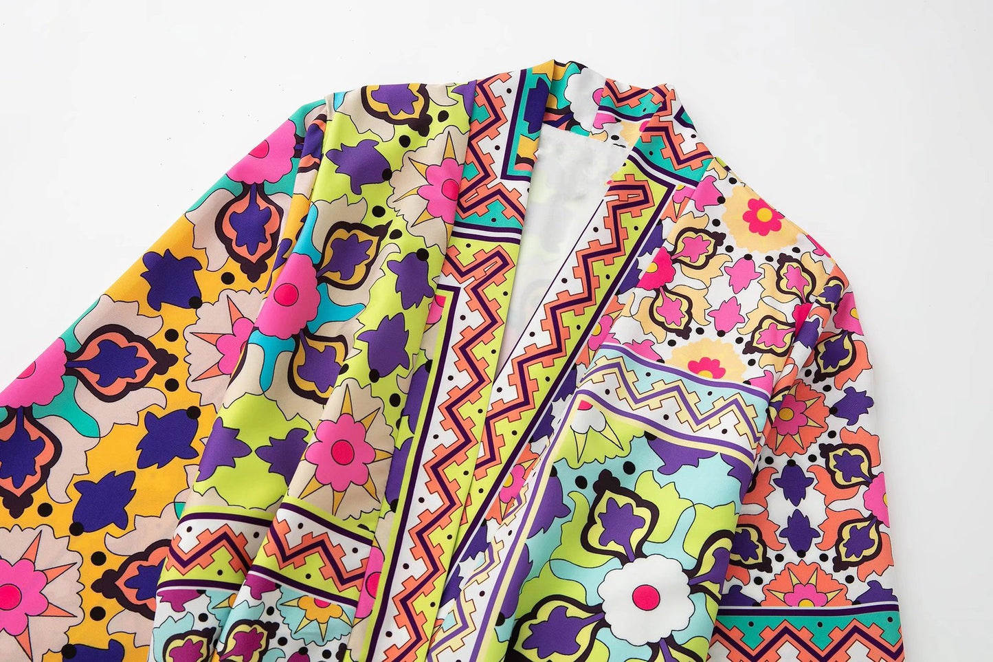 Printed Belt Embellished Long Dress For Women