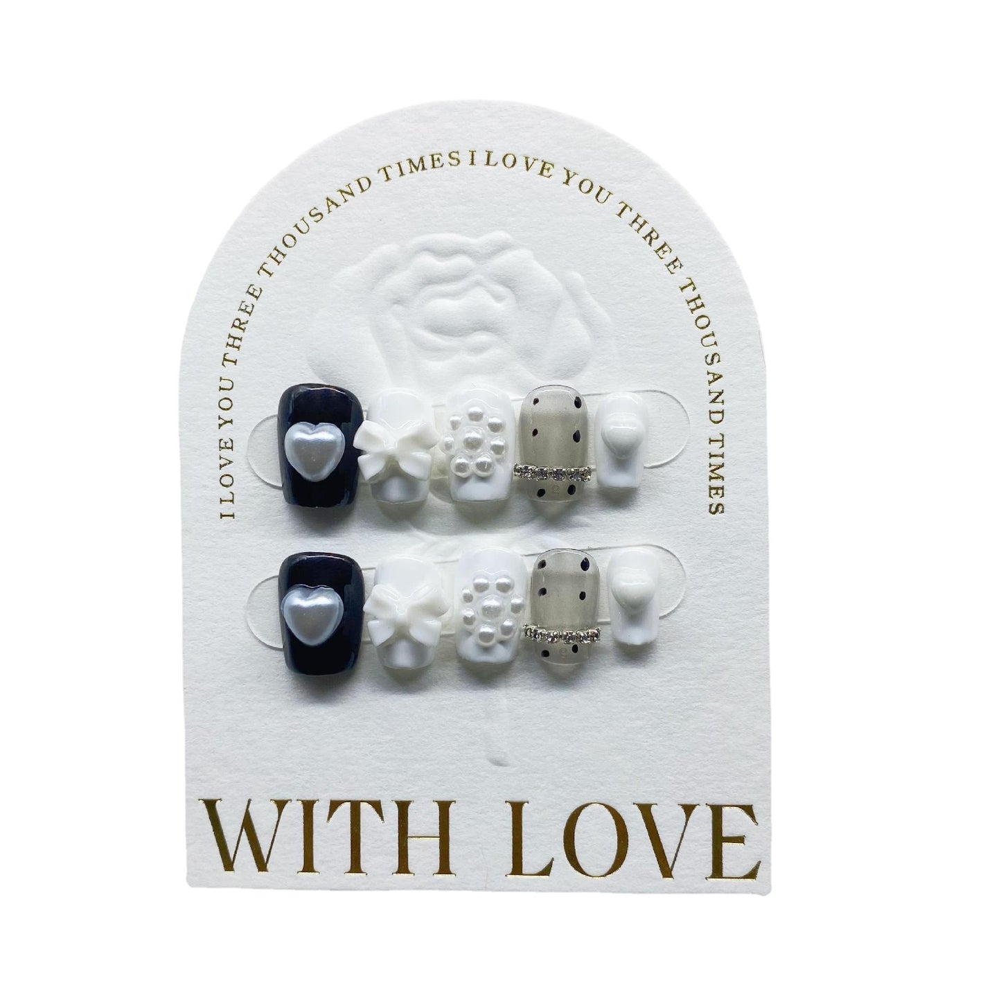 Black And White Cute Women's Handmade Nail Patch