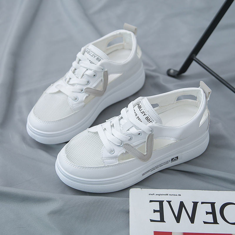 Thick-soled Sponge Cake All-match Baotou Casual Sports White Women's Shoes