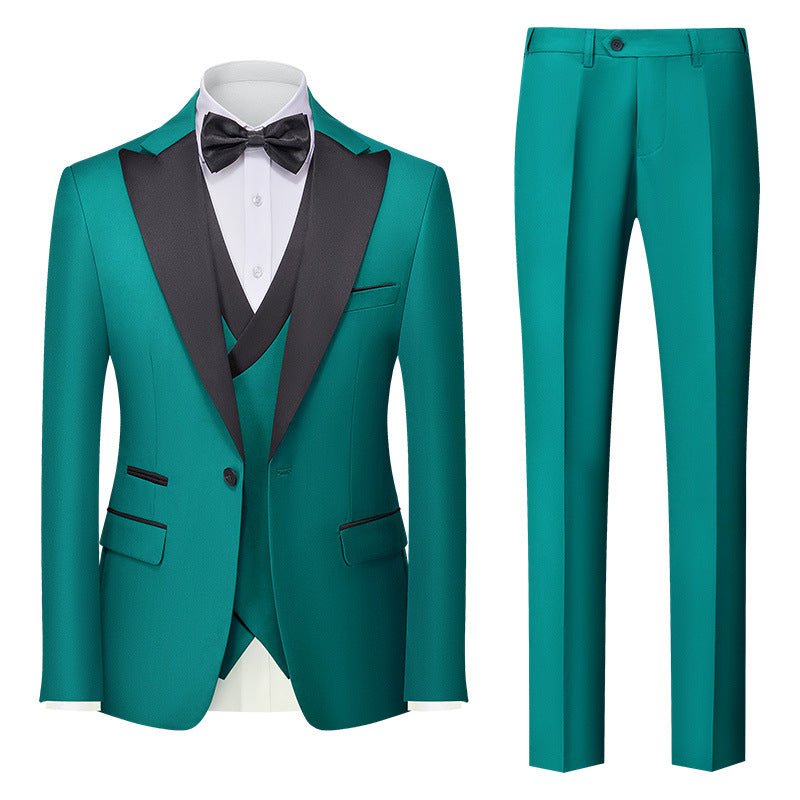 Korean-style Slim-fit Three-piece Suit Set