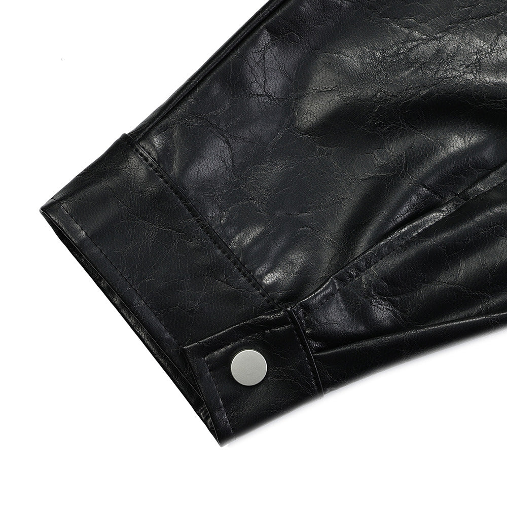 Turtle Crack Motorcycle Leather Outer Loose Leisure