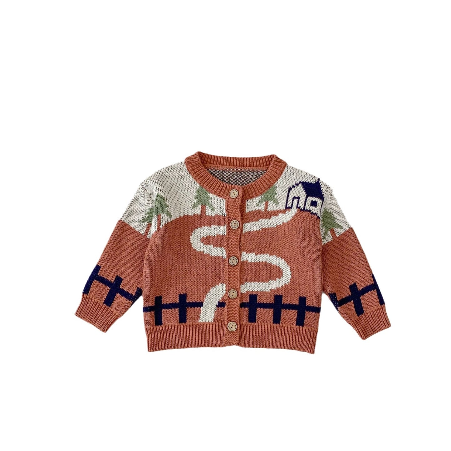 Men's And Women's Clothing Country Road Jacquard Knitted Coat
