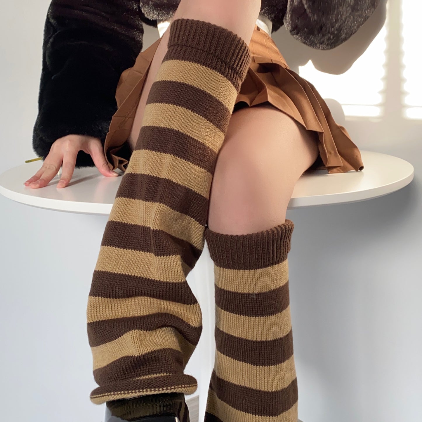 Vintage Striped British Style Flared Wide Leg Socks