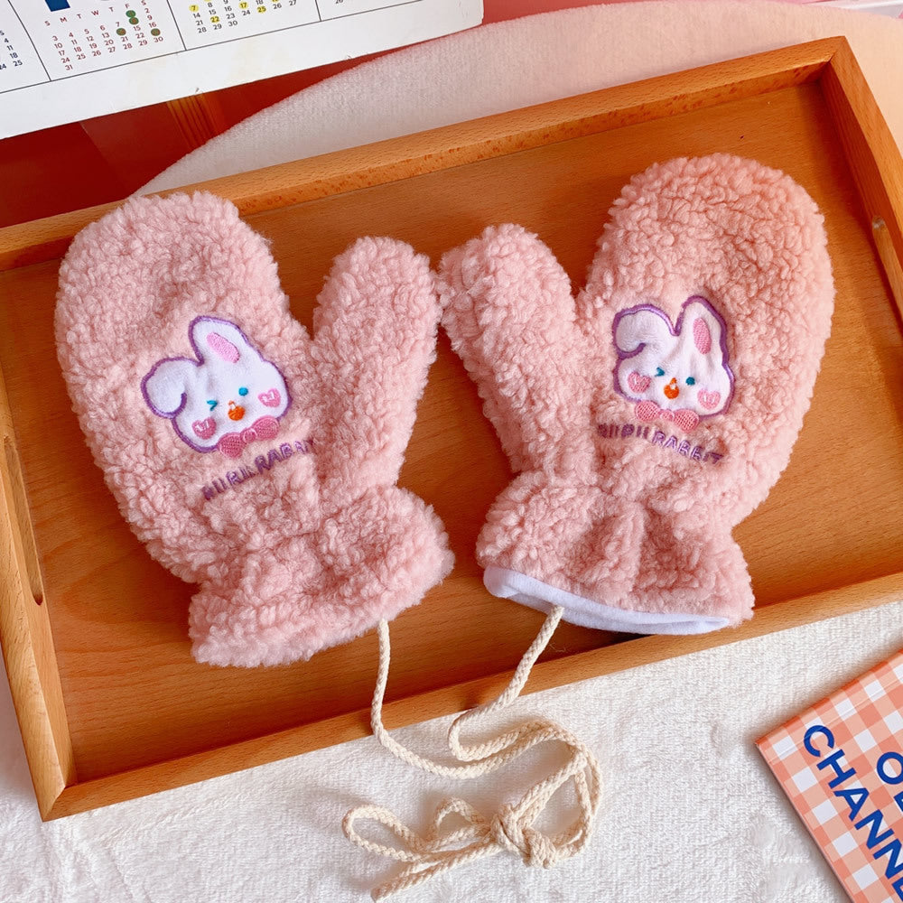Chacha Bear Student Gloves With Lanyard