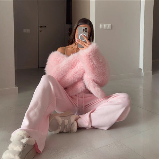 New Plush Artificial Fur Coat Women