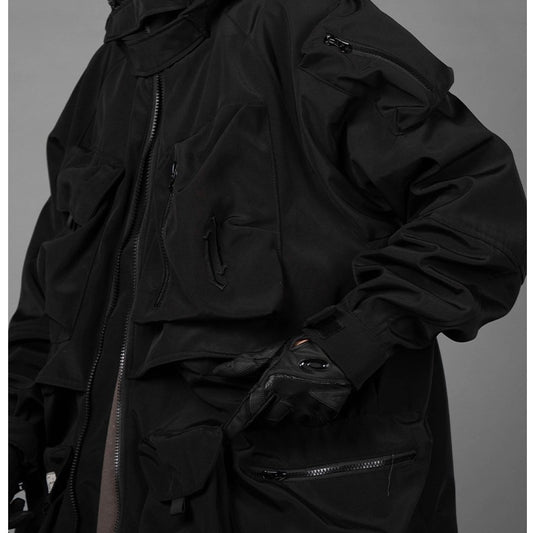 Hooded Work Clothes Three-dimensional Multi-pocket Jacket