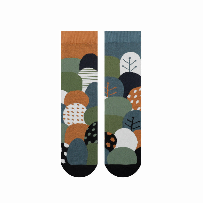 Houndstooth Pure Cotton Mid-calf Length Socks
