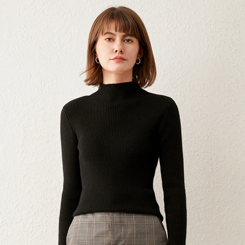 Sweater Women's Bottoming Shirt All-match Tight Slimming Long Sleeve Top