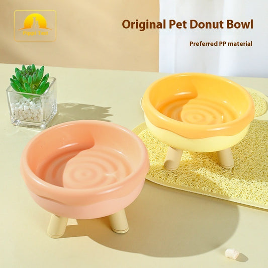 Pet Cat Bowl Donut Four Legs Cat Food Holder
