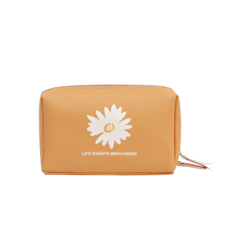 New PU Hand Cosmetic Bag Small Daisy
