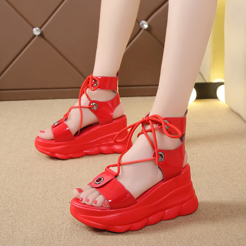 Inner Heightening All-match Fish Mouth Women's Sandals Wedge Platform Platform Shoes
