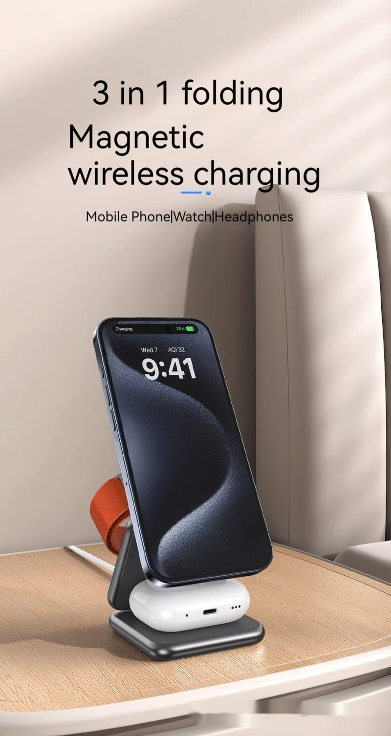 Foldable Magnetic Wireless Charger Mobile Phone Holder