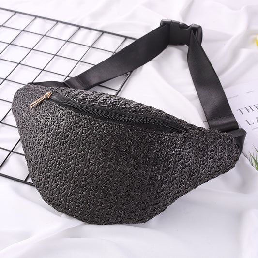 Fashion Crossbody One-shoulder Knitted Mini Waist Bag Women
