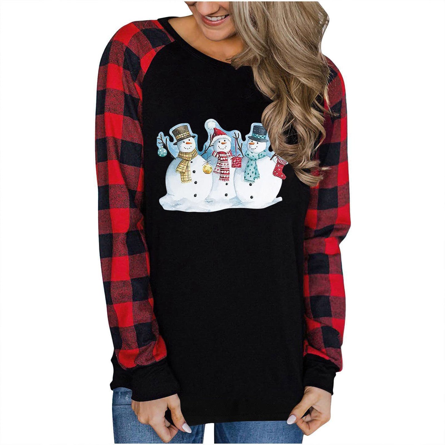 Christmas 3D Printed Fashion Loose Top Pullover Sweater