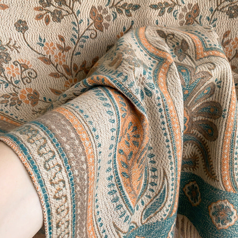 Ethnic-style Cashew Flower Shawl Scarf