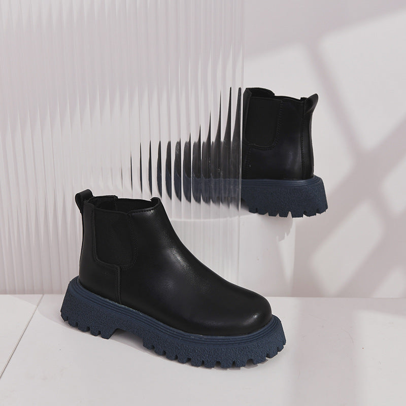 Boots Fried Street Wild Round Toe Thick-soled Street