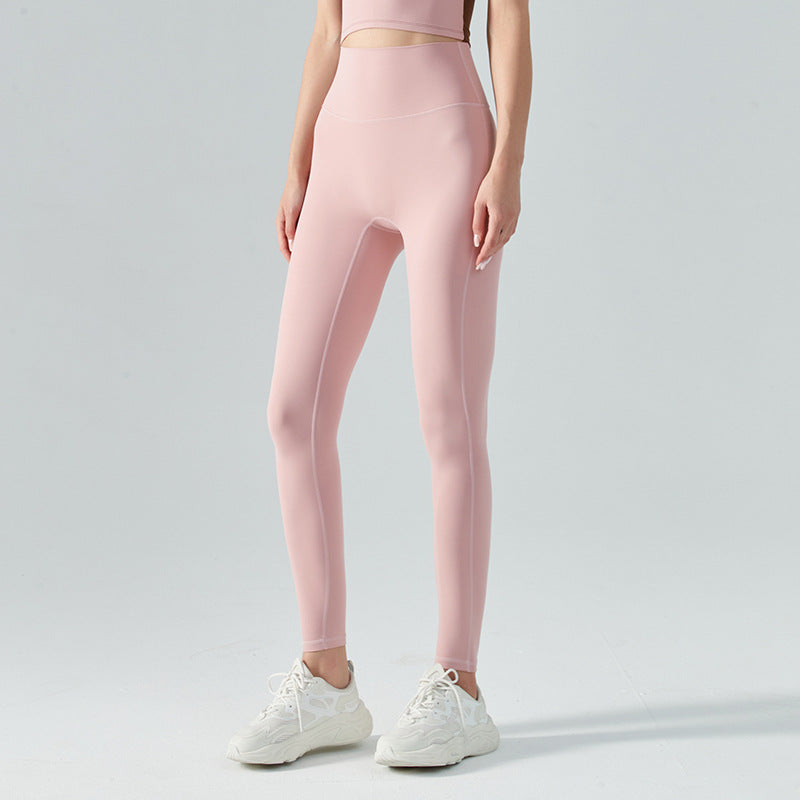 Nude Feel High Waist Belly Contracting Yoga Pants Double-sided Brushed Fitness