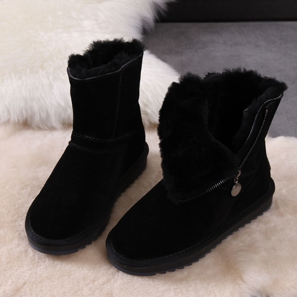 Non-slip All-match Padded Flat Snow Boots Women's Shoes