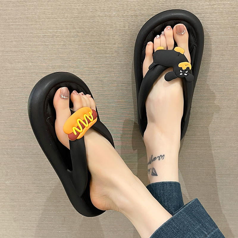 Women's Summer Cute Sausage Dog Beach Non-slip Soft Bottom Outdoor Flip-flops