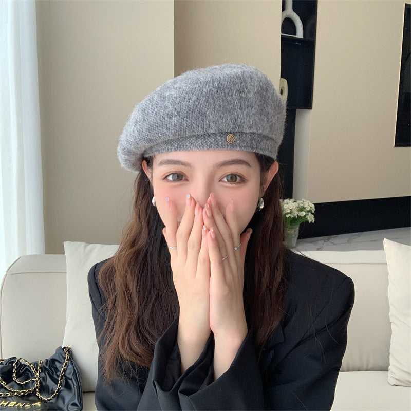 Woolen Japanese And Korean Style All-match Pumpkin Hat Autumn And Winter Painter Hat