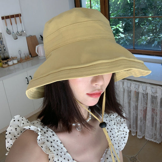 Big Brim Sun-proof Bucket Hat Lemon