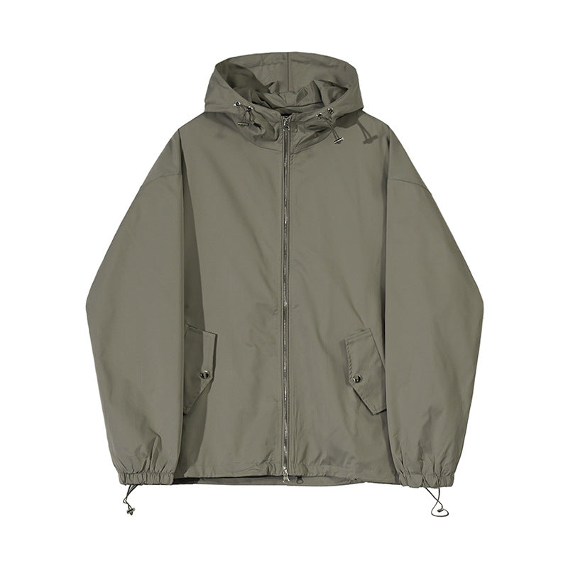 Hooded Coat Men's Autumn New Korean Style Trendy Loose-fitting Workwear Jacket