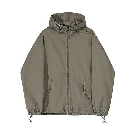 Hooded Coat Men's Autumn New Korean Style Trendy Loose-fitting Workwear Jacket