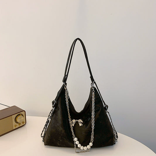 Niche Commuter Pearl Chain One Shoulder Bag Women's All-match Shoulder Tote Bag