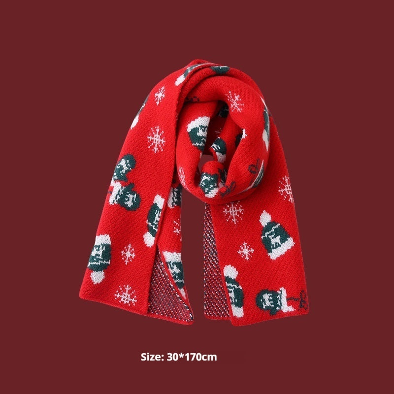 New Year Gift Red Lovers Wild Plaid Warm Wool Scarf