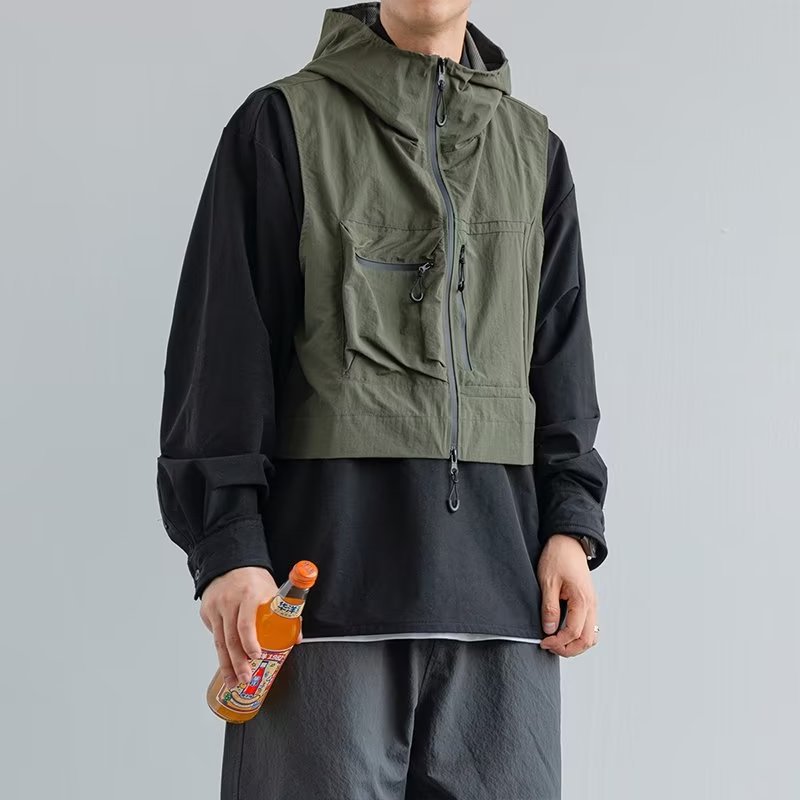Summer Thin Short Frock Vest Coat For Men