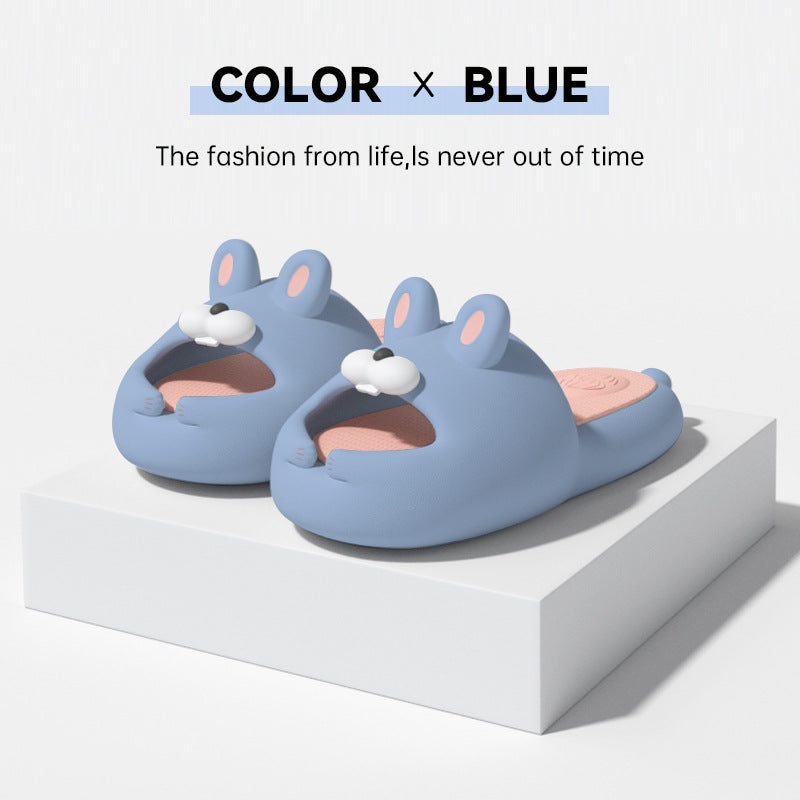 Cute Cartoon Moji Rabbit Soft Non-slip Thick Bottom Sandals