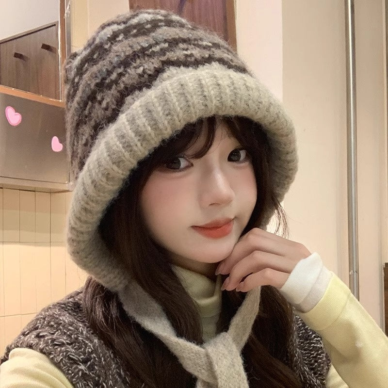 Women's Balaclava Autumn And Winter Knitted Hat