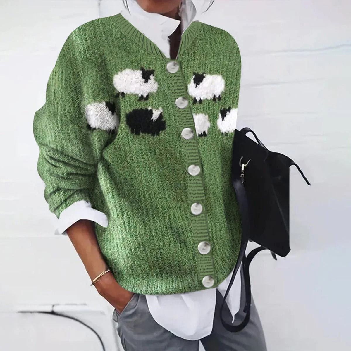 Round Neck Soft Sweater Casual Coat Knitted