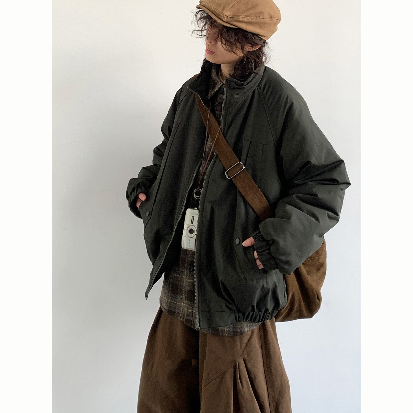 Japanese-style Retro Personality Cotton Coat With Solid Color