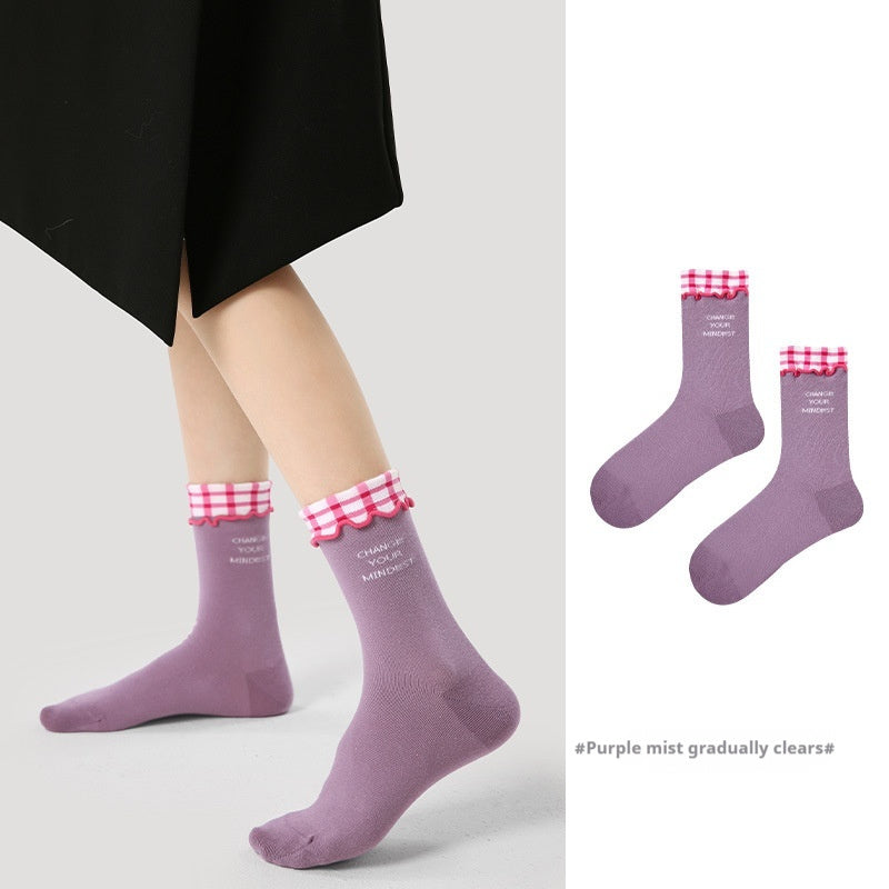 Niche Vintage Court Style Thin Middle-long Stockings