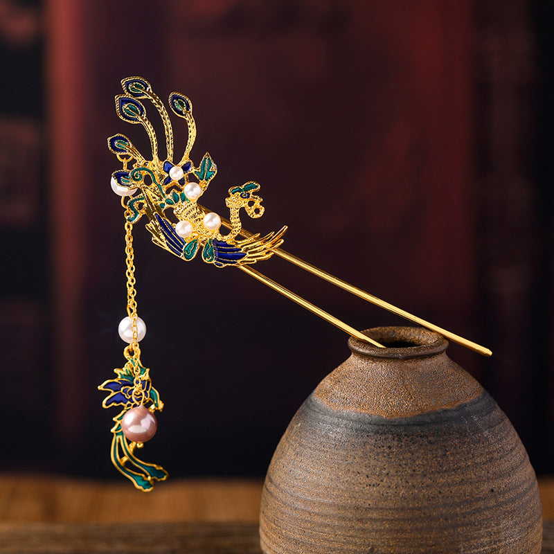 Phoenix U-shaped Hairpin Ancient Bun Hair Ornament Hanfu