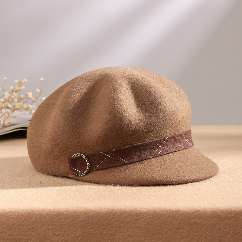 Women's Autumn And Winter Woolen Top Hat