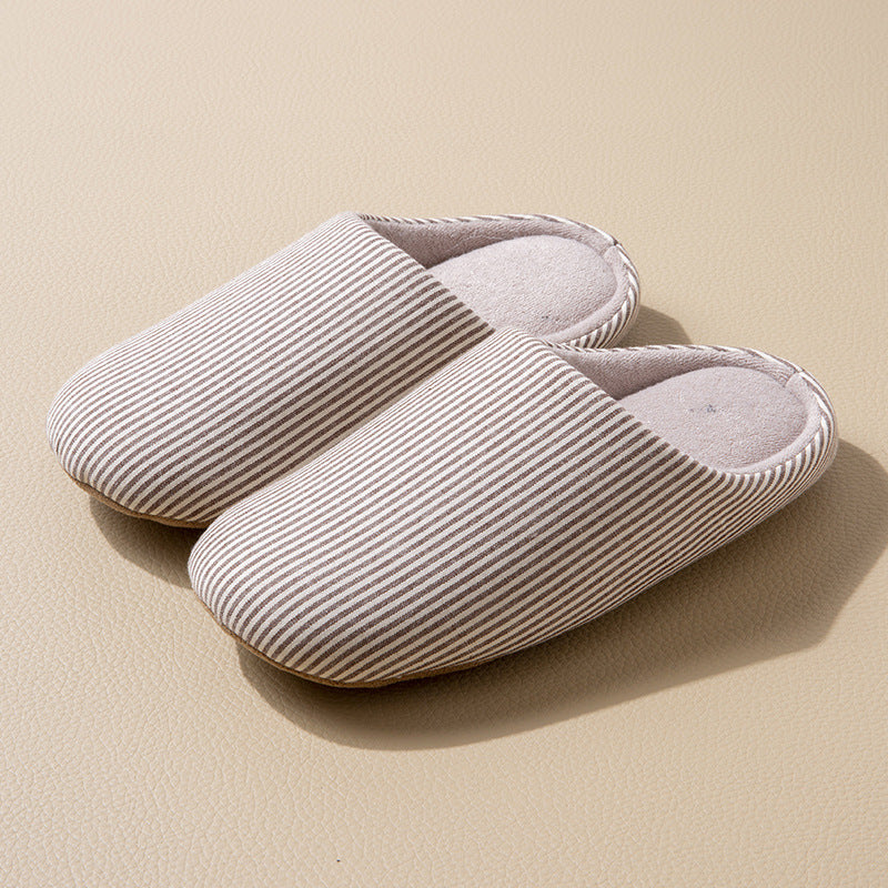 Home Wooden Floor Soft Bottom Deerskin Velvet Bottom Warm Couple Slippers