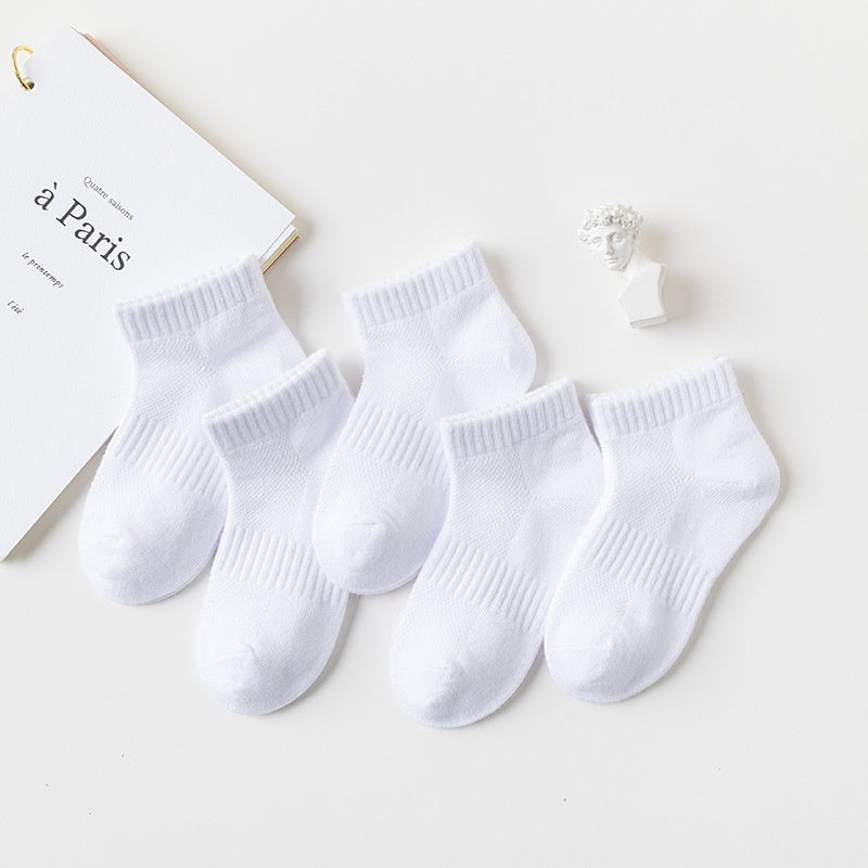 Thin, Breathable Cotton Socks For Kids Crew Socks For Boys And Girls