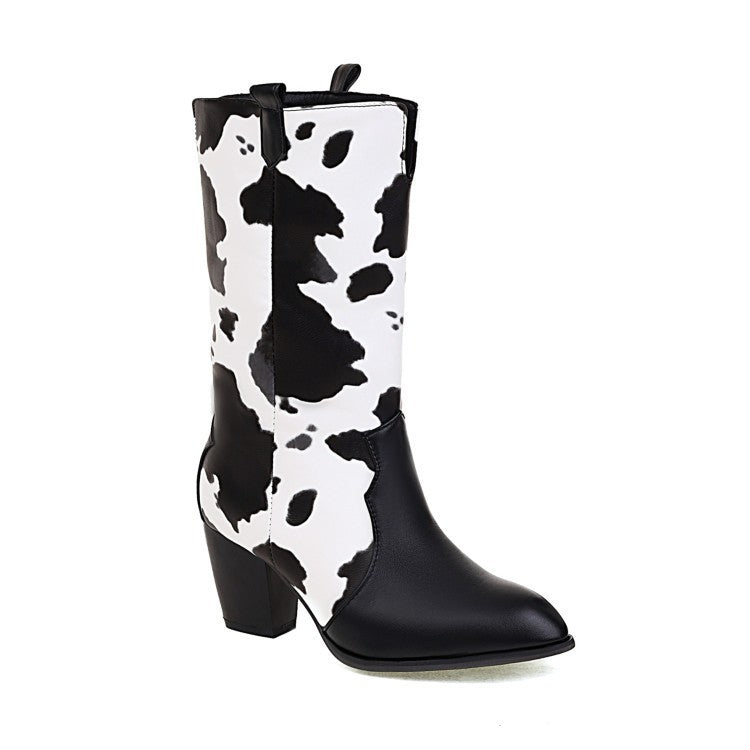 European And American Style Milk Pattern Fashion Women's Boots Personalized  Shoes