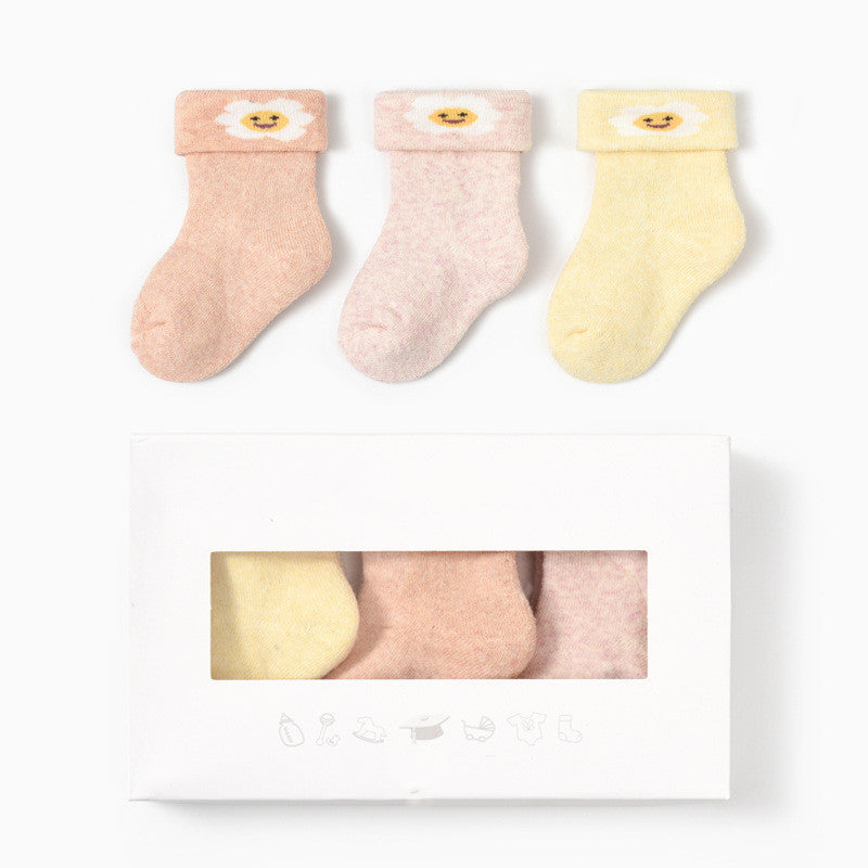 Thickened Fleece Warm Loose Towel Socks In Winter