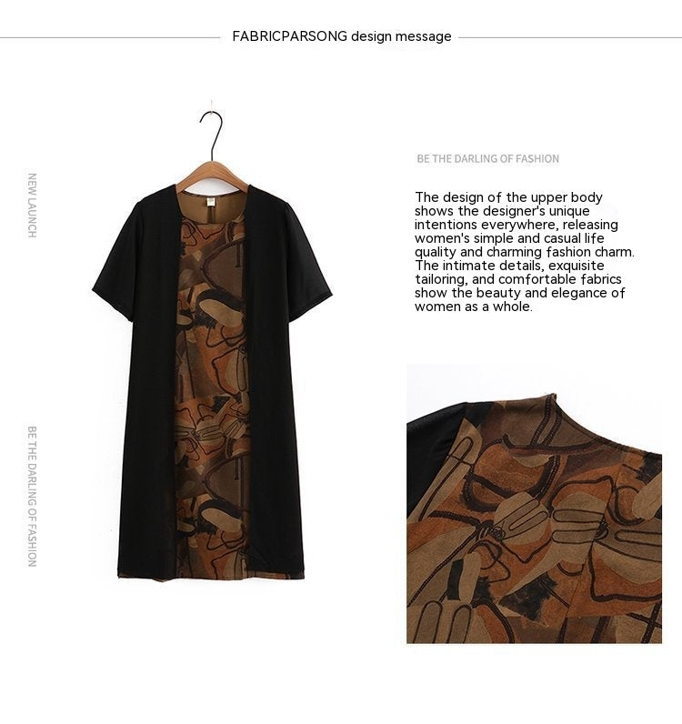 Dress False Two-piece Suit Elegant Chiffon