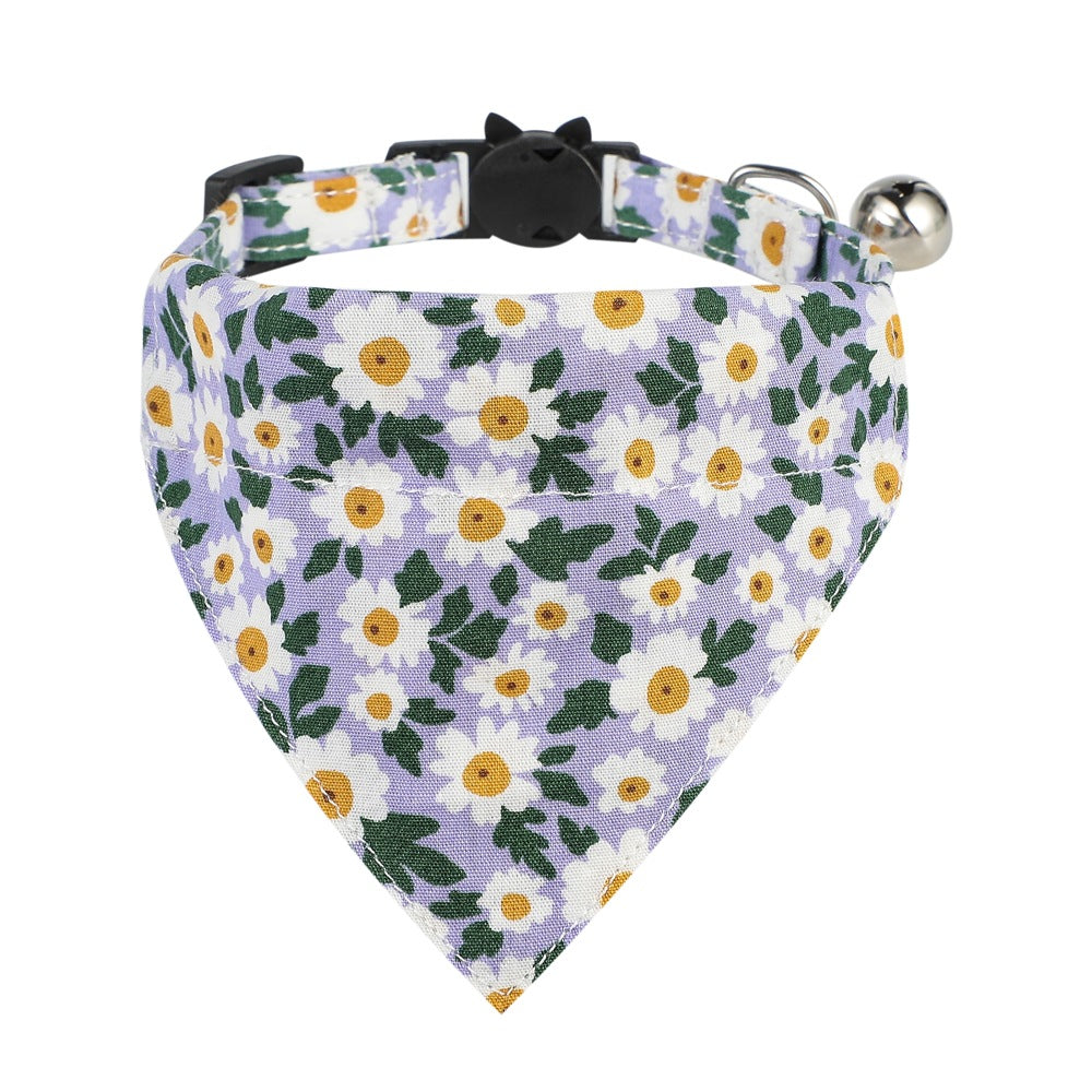 Cotton Small Floral Cat Collar Pet Bow