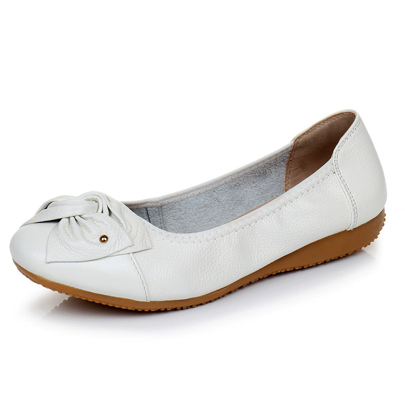 Leather Low-cut Beef Tendon Comfortable Shoes Soft Soled Flats Leisure