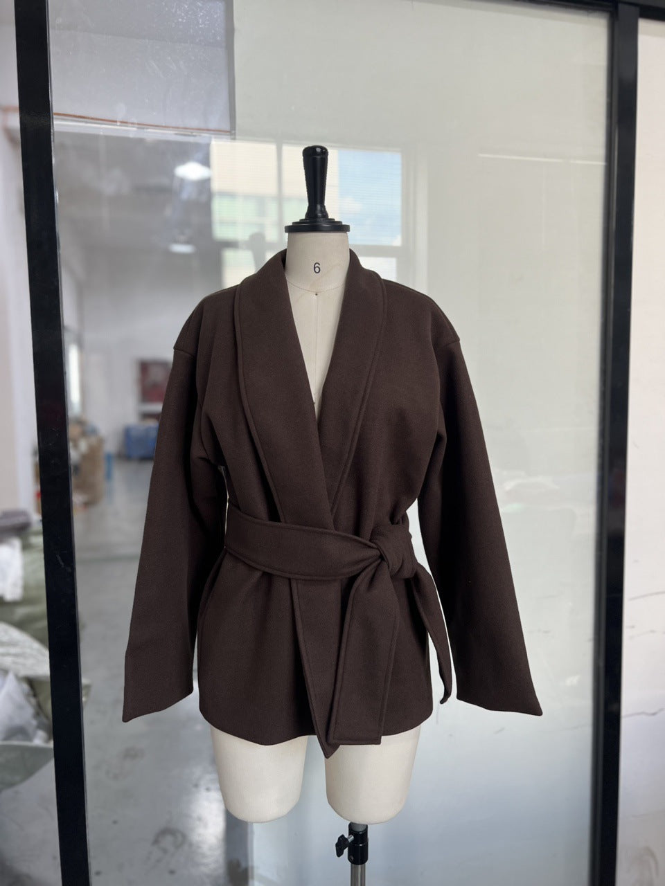 Temperament Wild Waist-controlled Lace-up Short Woolen Coat